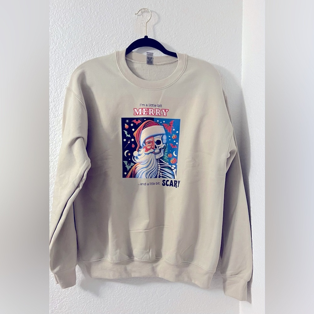 Nwot “A Little Bit Merry A Little Bit Scary” Christmas Sweater